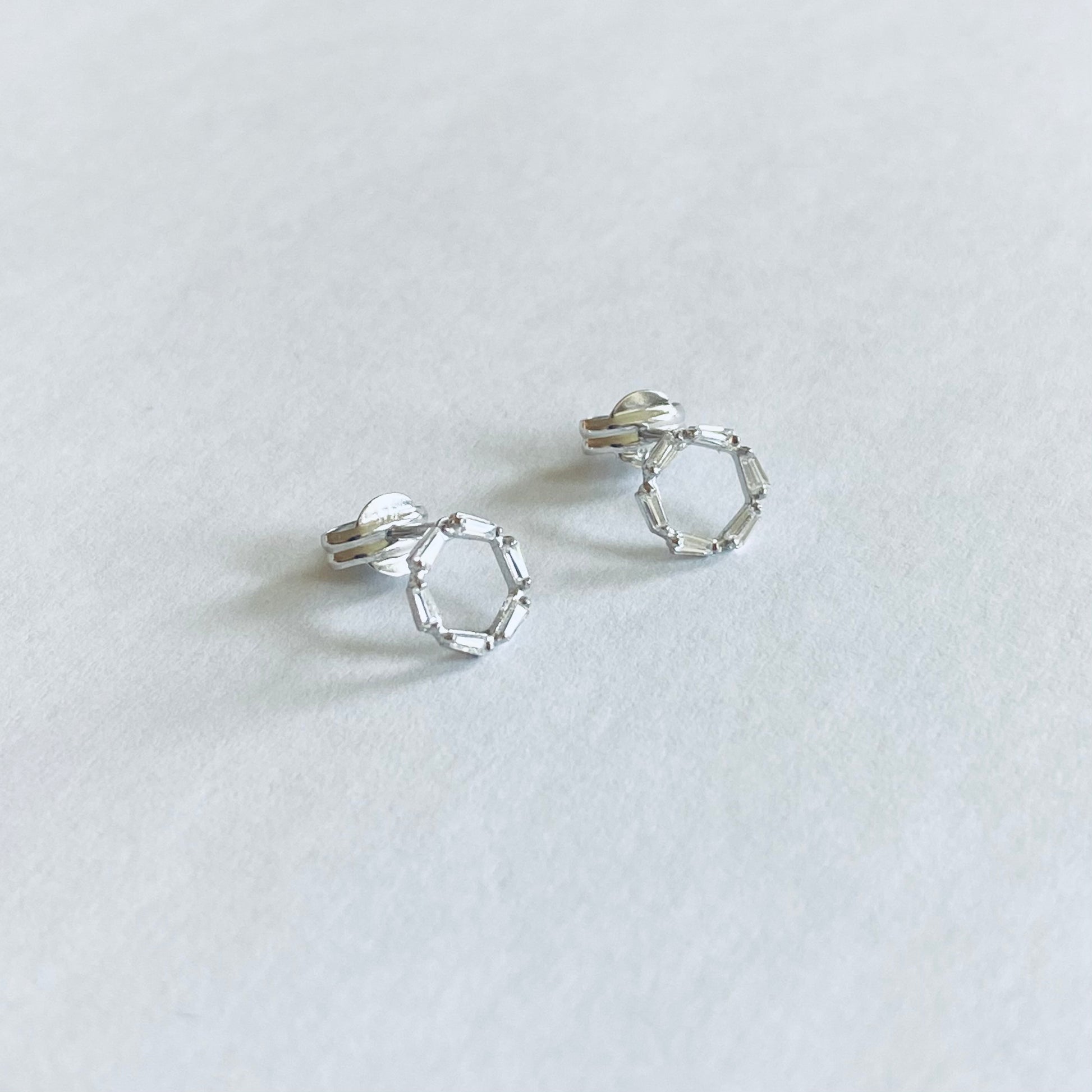 9ct White Gold CZ Open Circle Stud Earrings - John Ross Jewellers