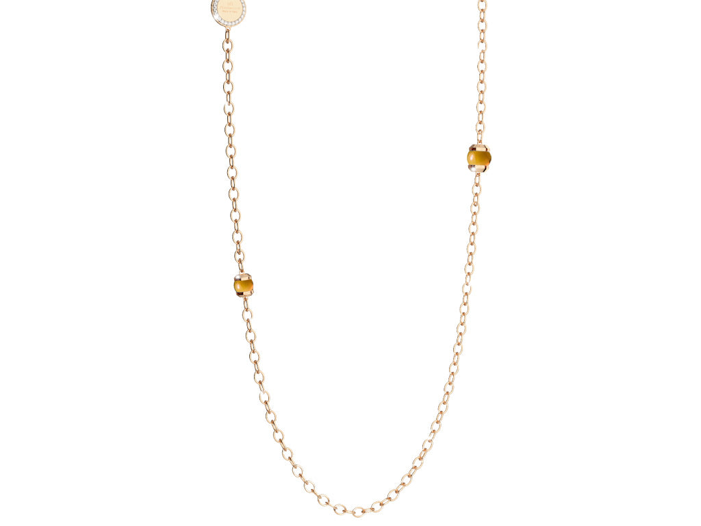REBECCA Hollywood Stone Necklace - Long Gold - John Ross Jewellers