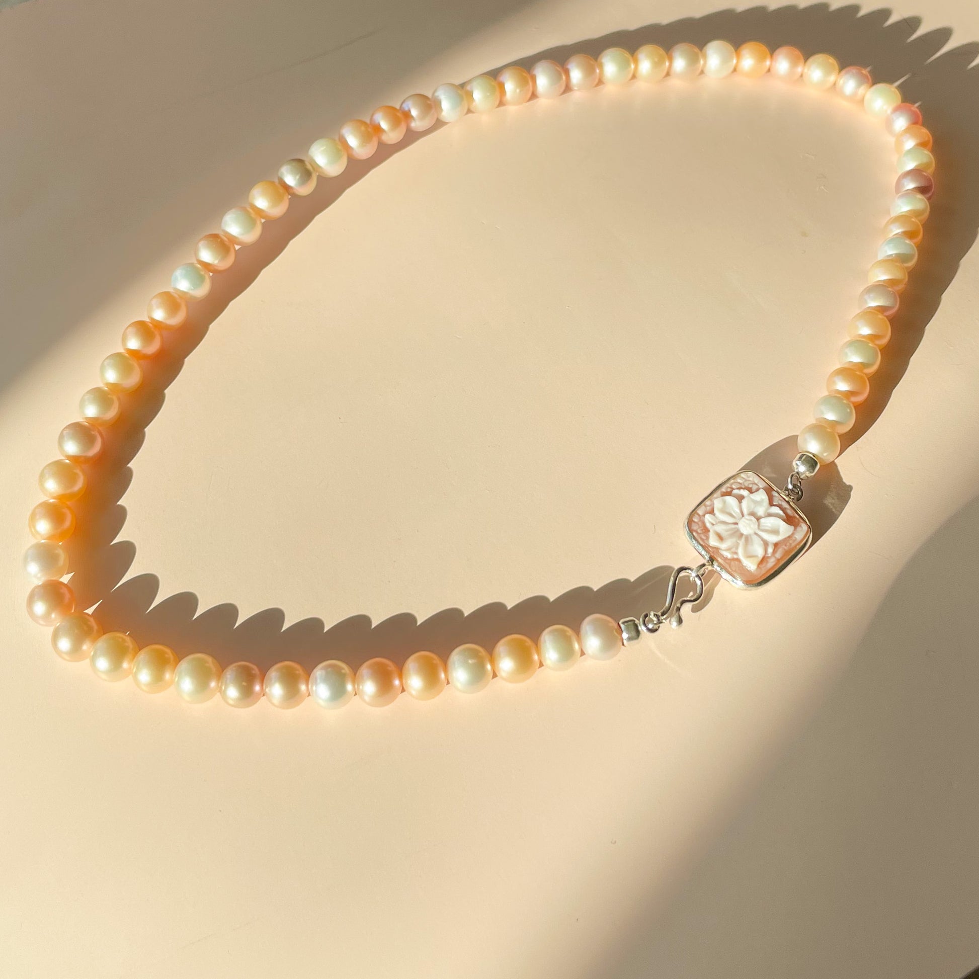 Peaches & Cream Cultured Freshwater Pearl Necklace - John Ross Jewellers