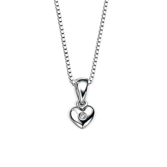 Silver Heart Pendant - D for Diamond - John Ross Jewellers