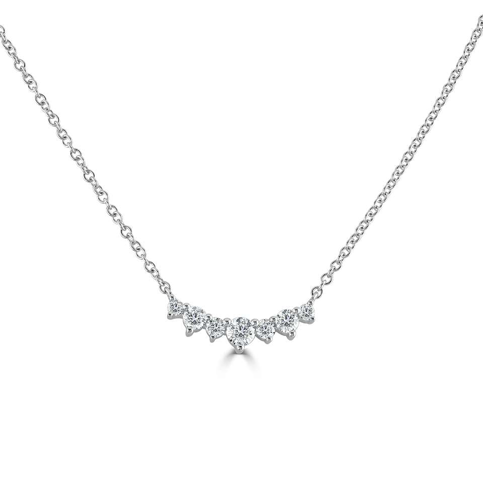 18ct White Gold Diamond Tiara Necklace | 0.36ct - John Ross Jewellers