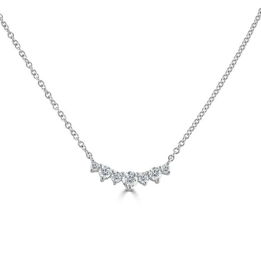 18ct White Gold Diamond Tiara Necklace | 0.36ct - John Ross Jewellers