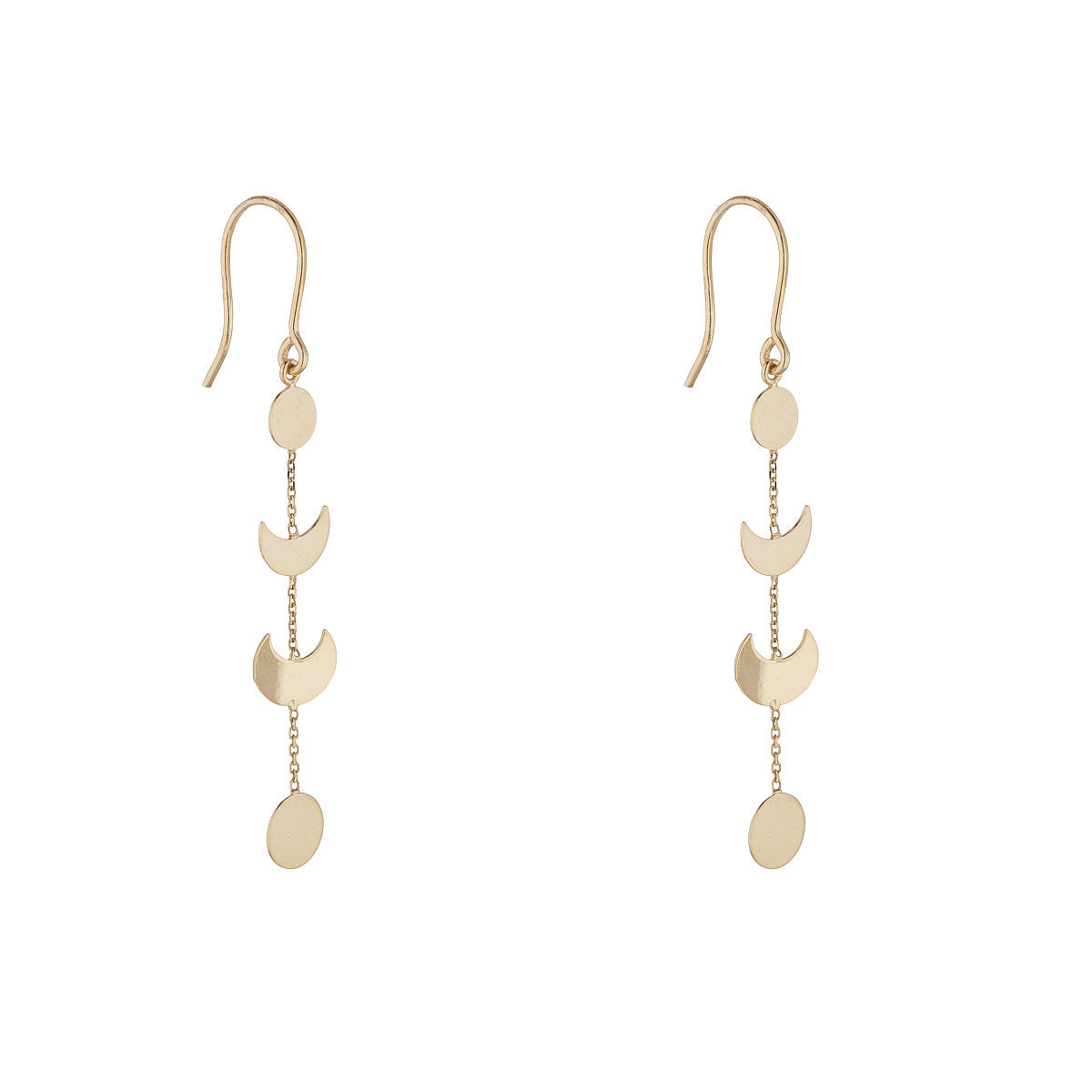 9ct Gold Moon & Half Moon Earrings - John Ross Jewellers