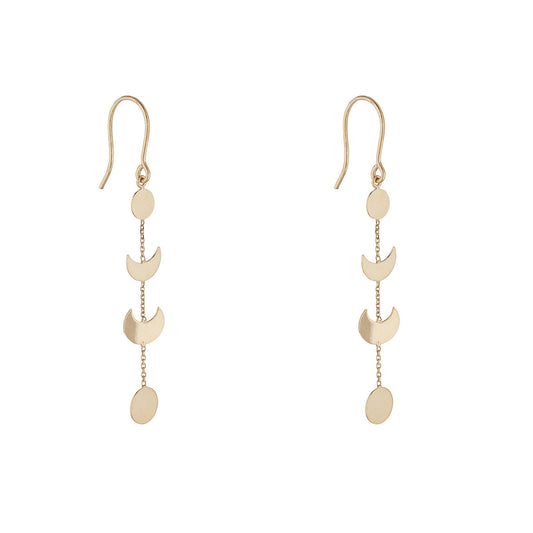 9ct Gold Moon & Half Moon Earrings - John Ross Jewellers