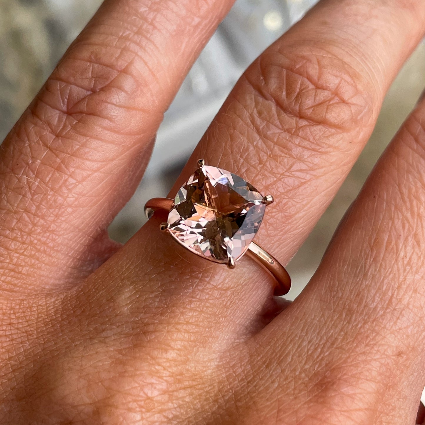 18ct Rose Gold Morganite Ring | 3.63ct - John Ross Jewellers