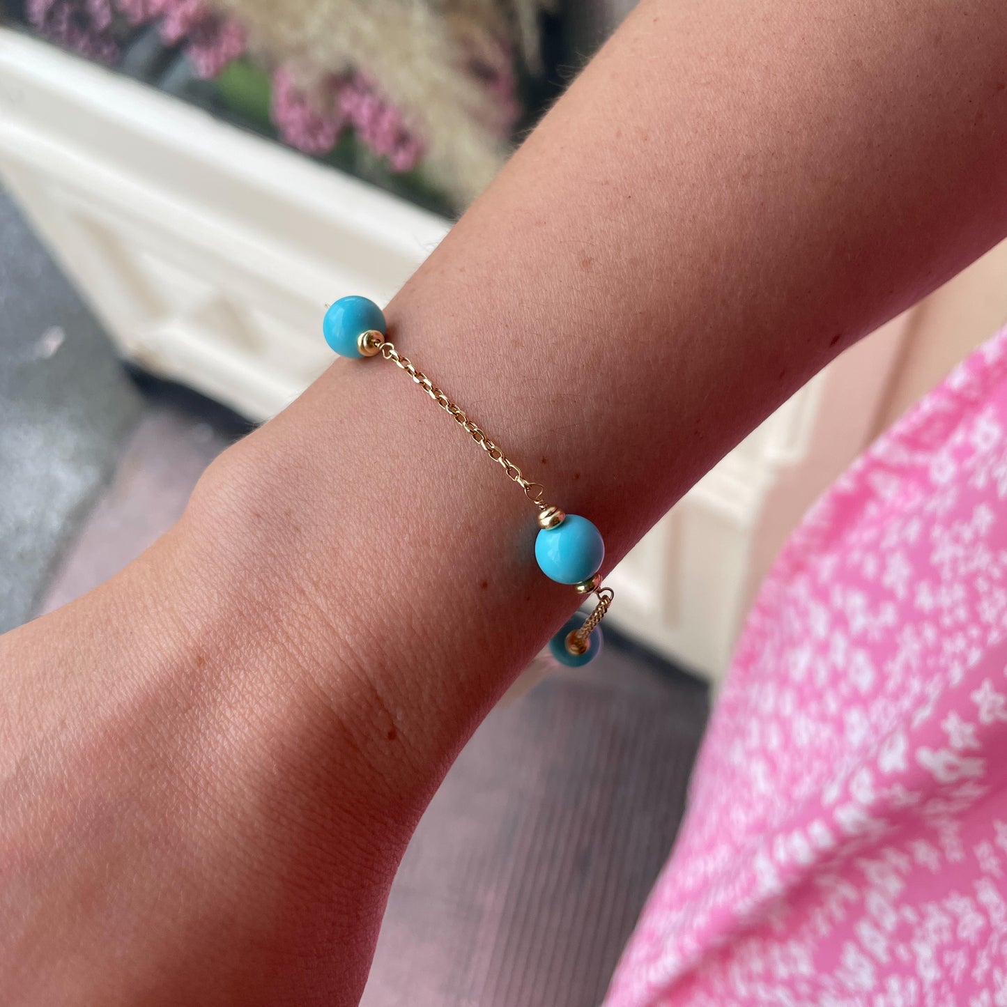 18ct Gold Turquoise Berry Bracelet - John Ross Jewellers