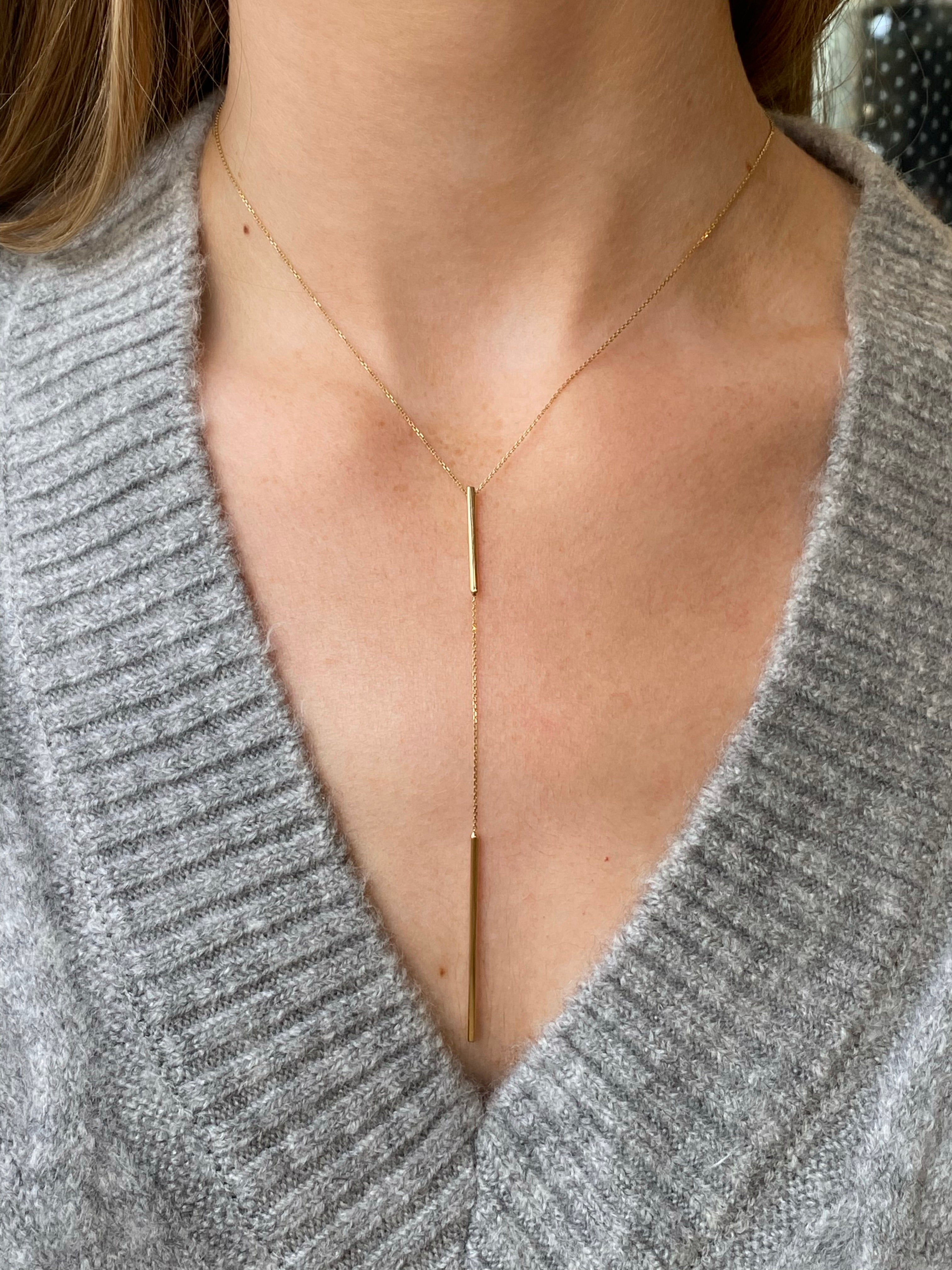 9ct gold shop lariat necklace