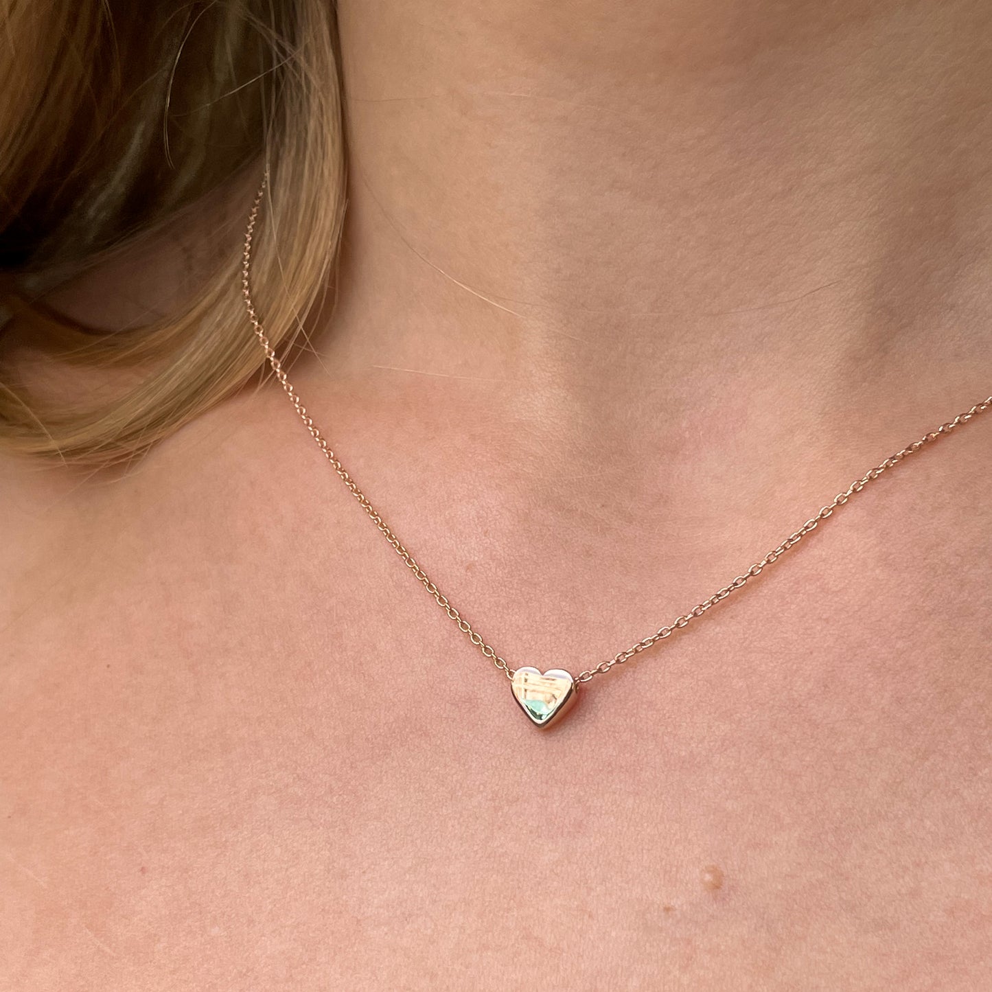 9ct Rose Gold Heart Slider Necklace | 43cm - John Ross Jewellers