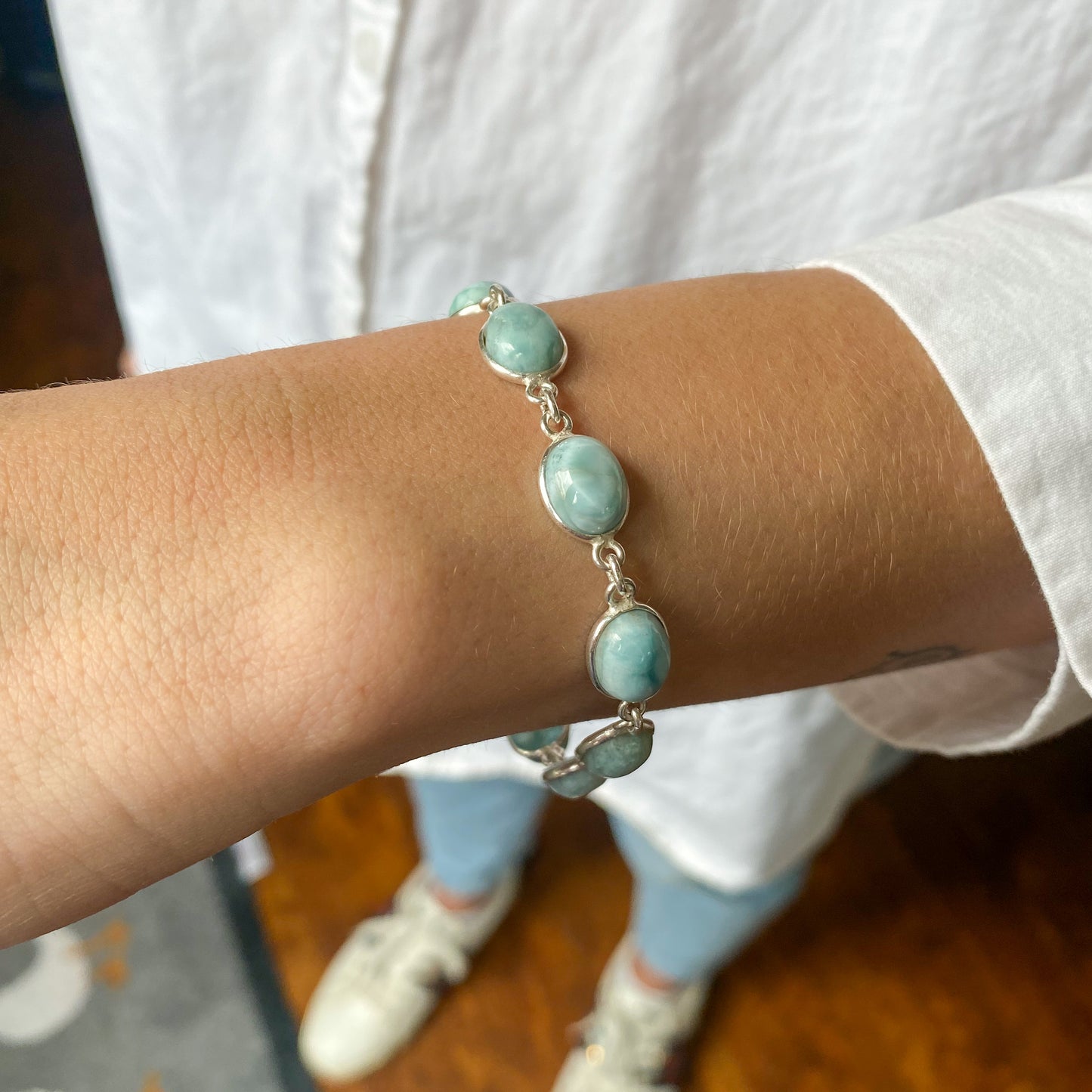 Silver Larimar Bracelet - John Ross Jewellers