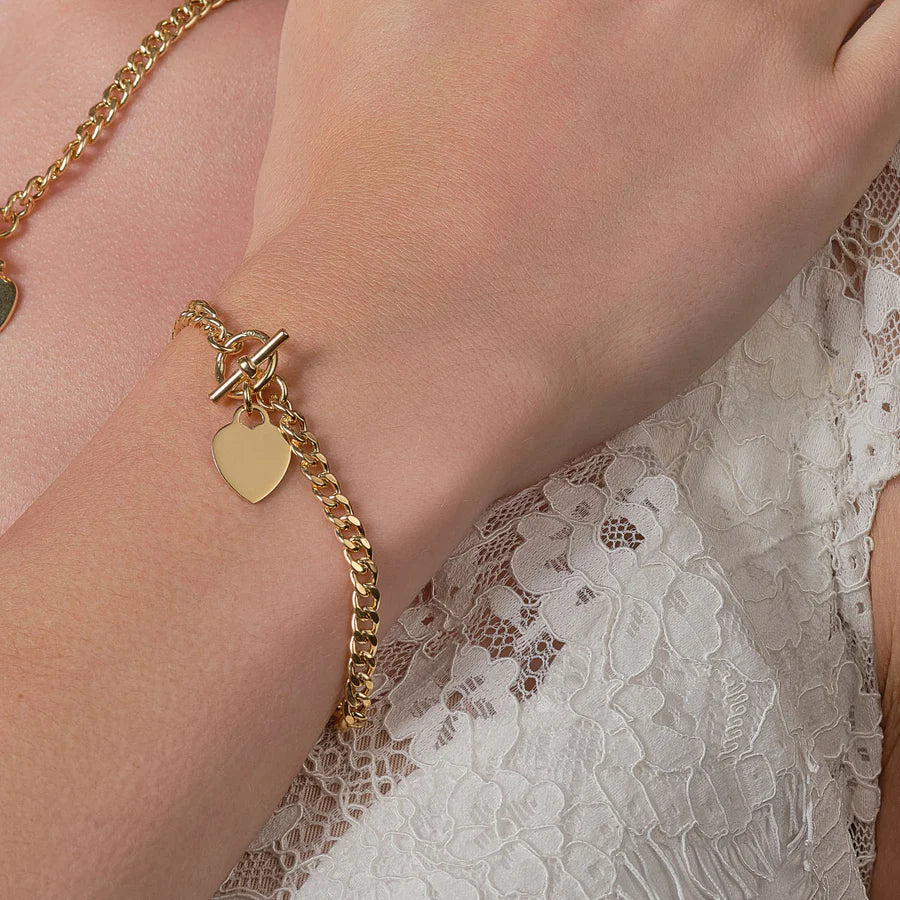 Sunshine Classic T-Bar & Heart Bracelet - John Ross Jewellers