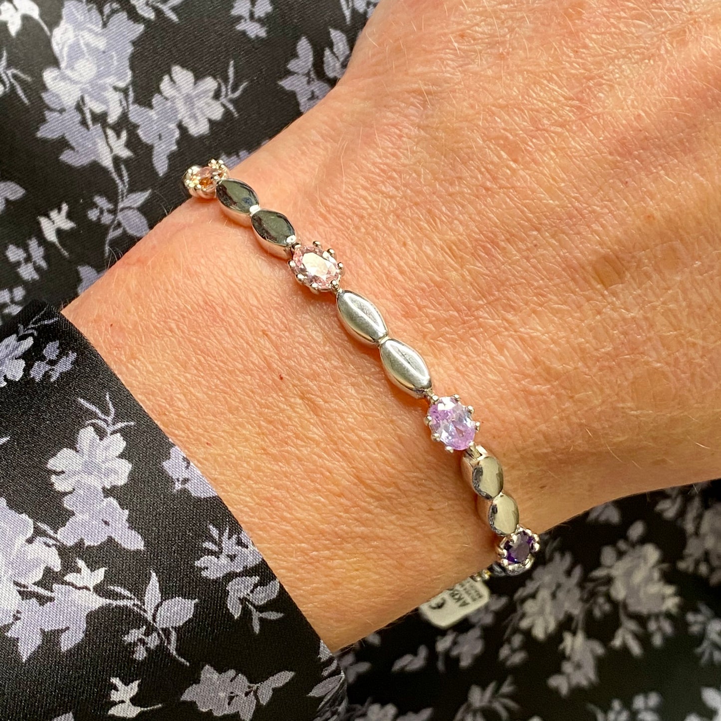 Silver Multicoloured CZ Bracelet - John Ross Jewellers