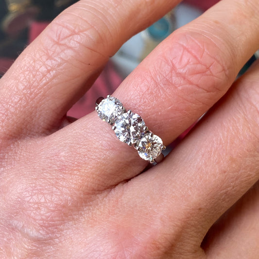 Platinum Trilogy Diamond Ring - 2.43ct|Certificated - John Ross Jewellers