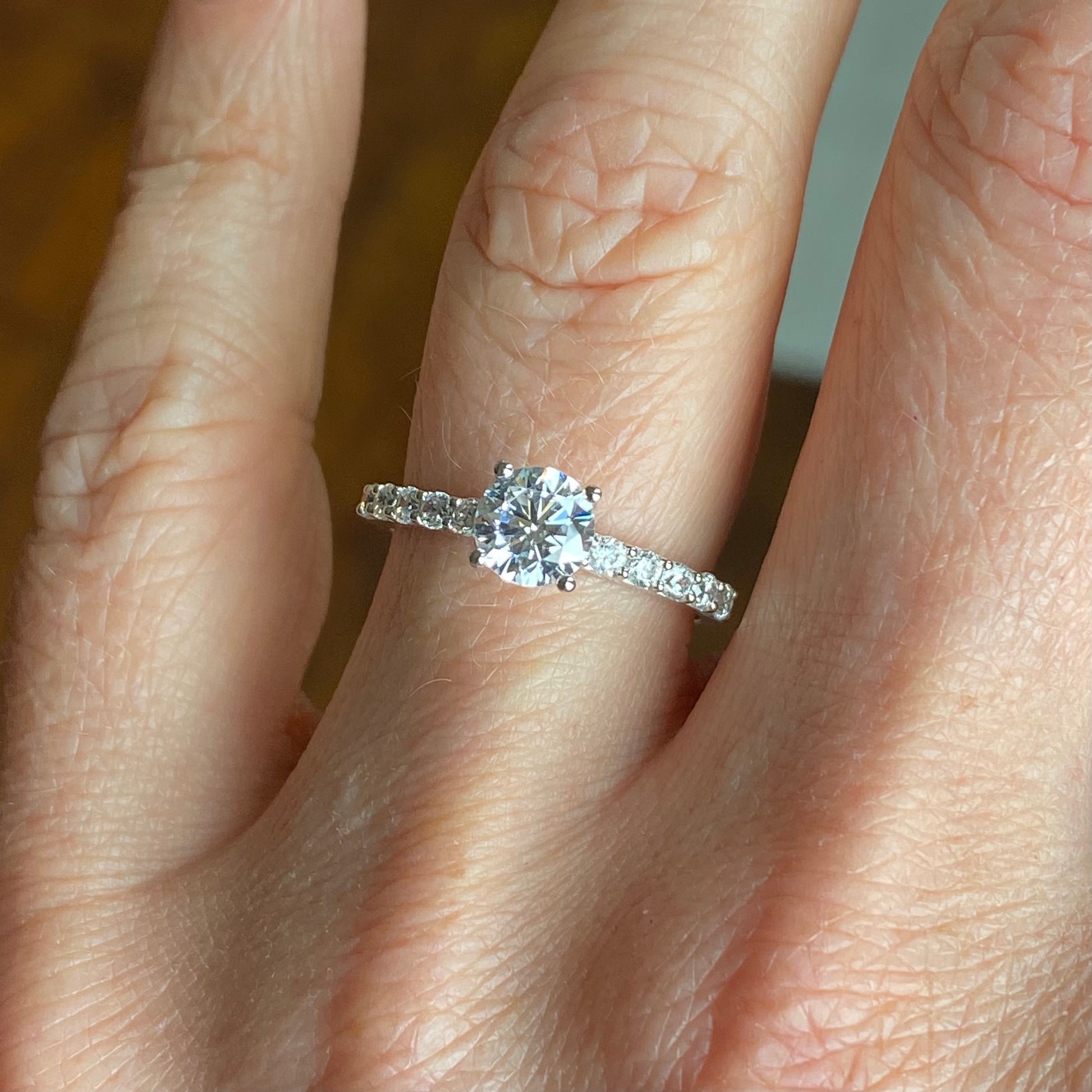 9ct White Gold CZ Solitaire Ring - John Ross Jewellers