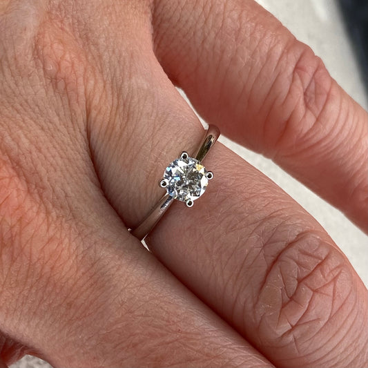 Platinum 0.70ct FG SI2 Four Claw Diamond Solitaire Ring - Non Certified