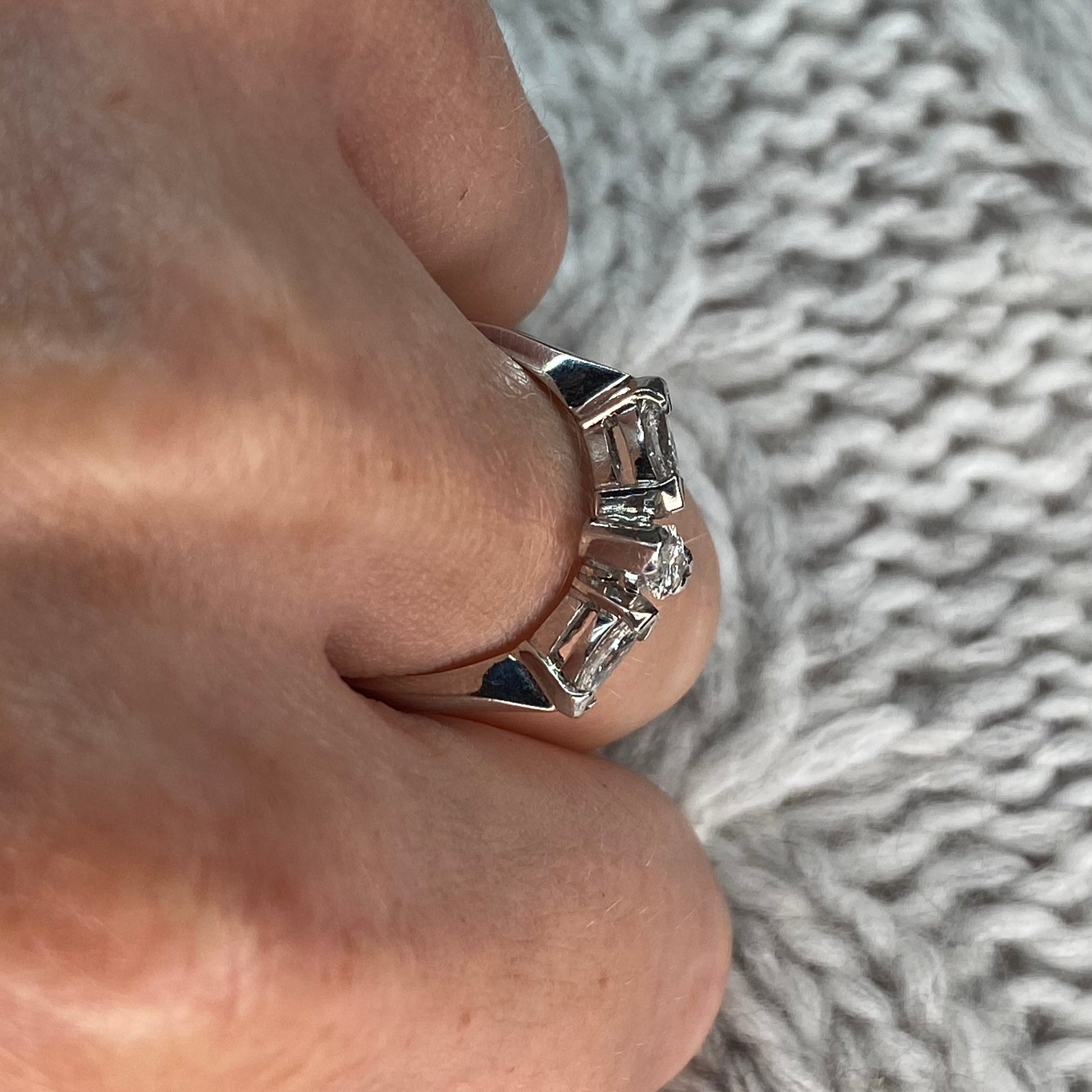 18ct White Gold Christine Marquis Diamond Engagement Ring 0.73ct - John Ross Jewellers