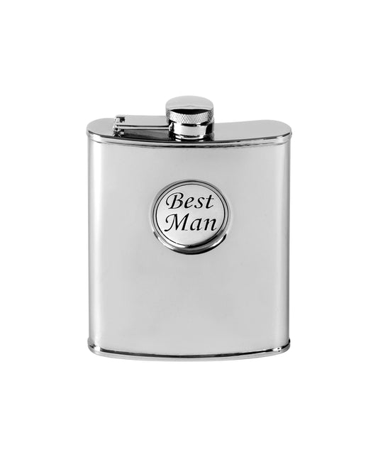 6oz Best Man Hip Flask - John Ross Jewellers