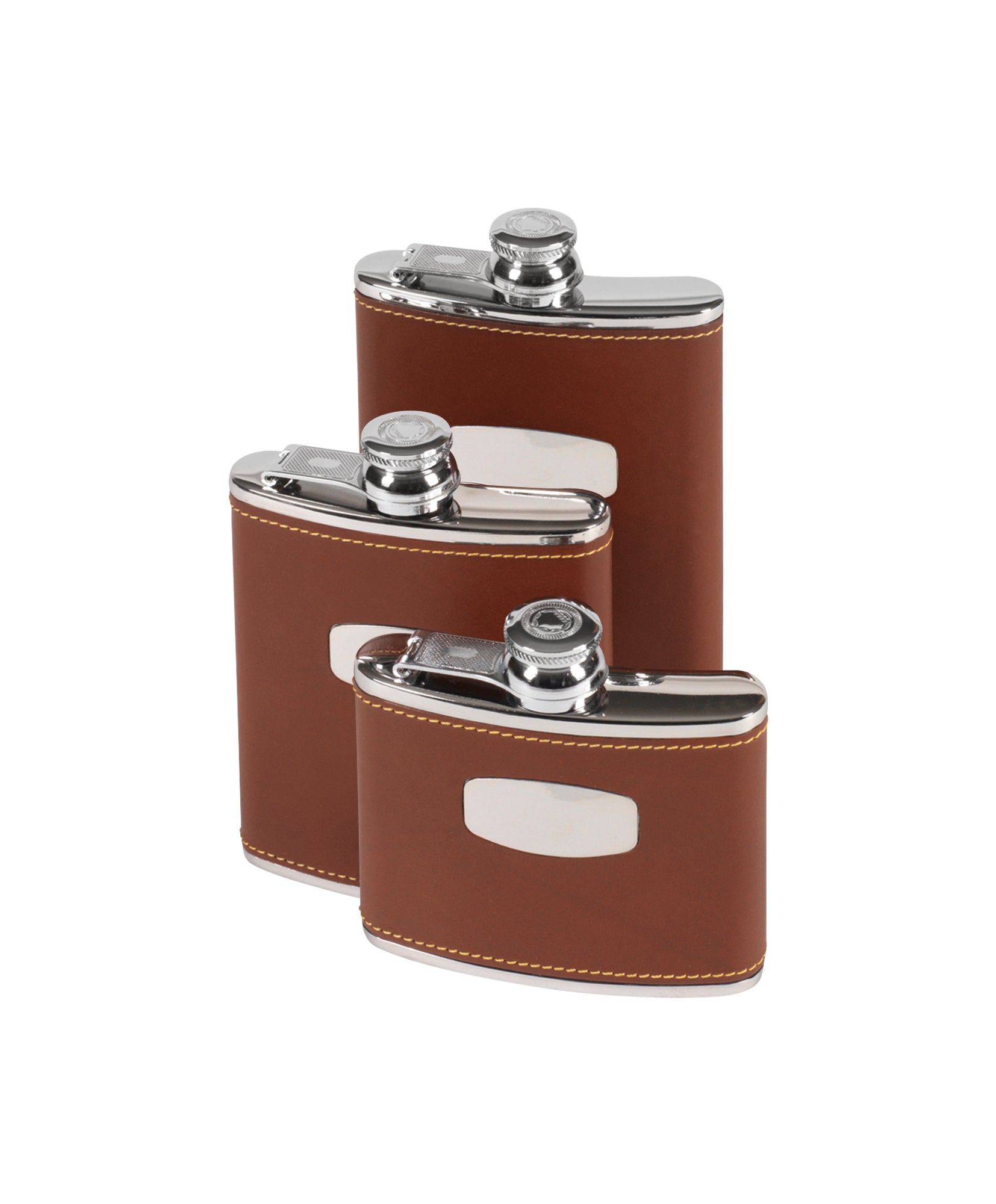 6oz Brown Leather Hip Flask - John Ross Jewellers