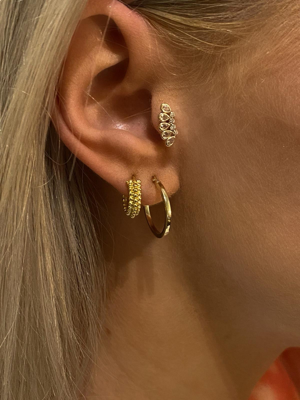 9ct Gold Classic Skinny Hoop Earrings | 15mm - John Ross Jewellers