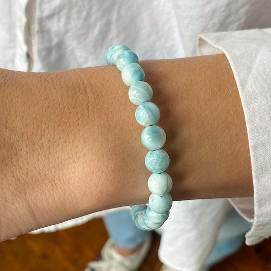 Larimar Stretch Bracelet | 7-8mm - John Ross Jewellers