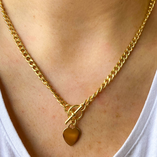 Sunshine Classic T-Bar & Heart Necklace - John Ross Jewellers