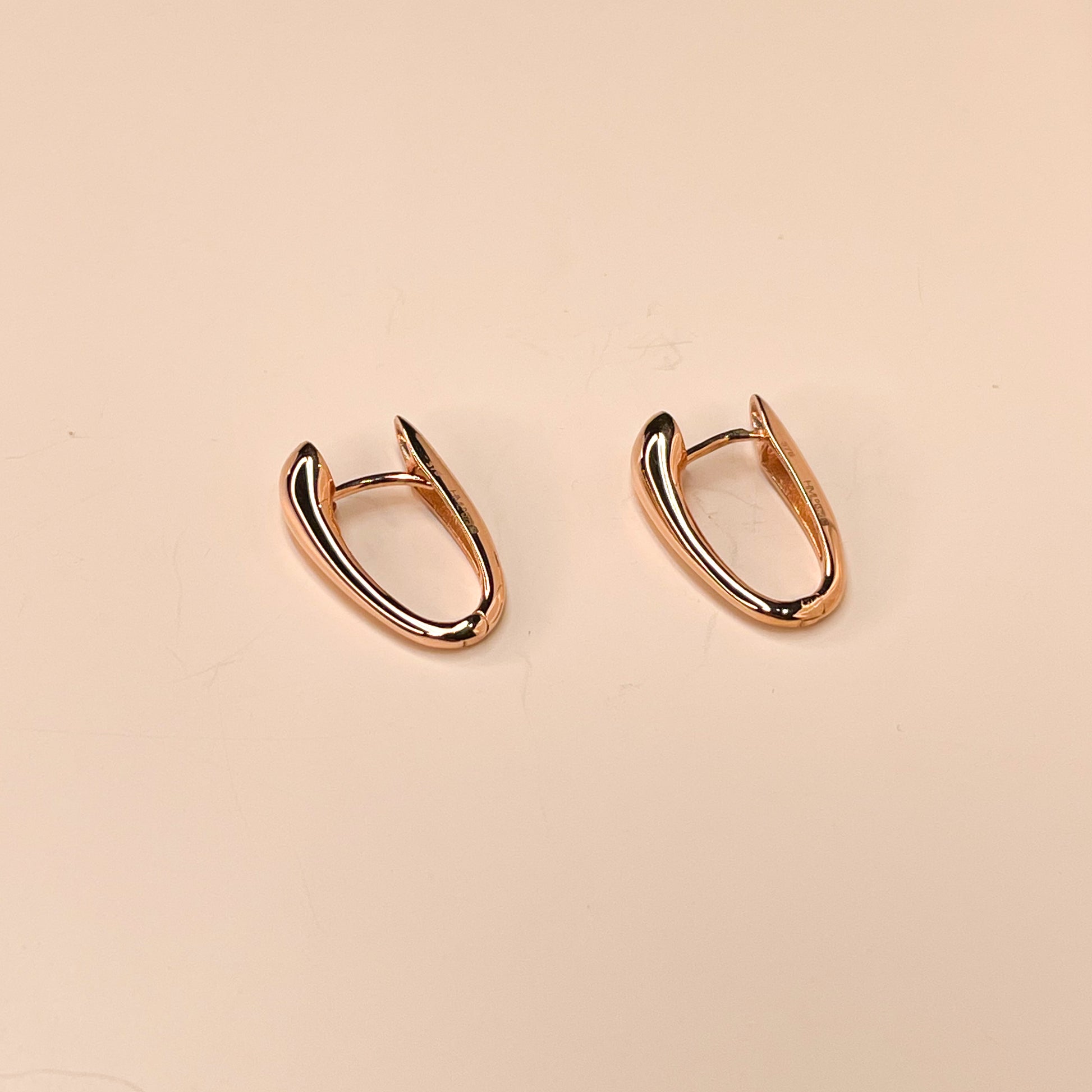9ct Rose Gold U Hoop Earrings - John Ross Jewellers