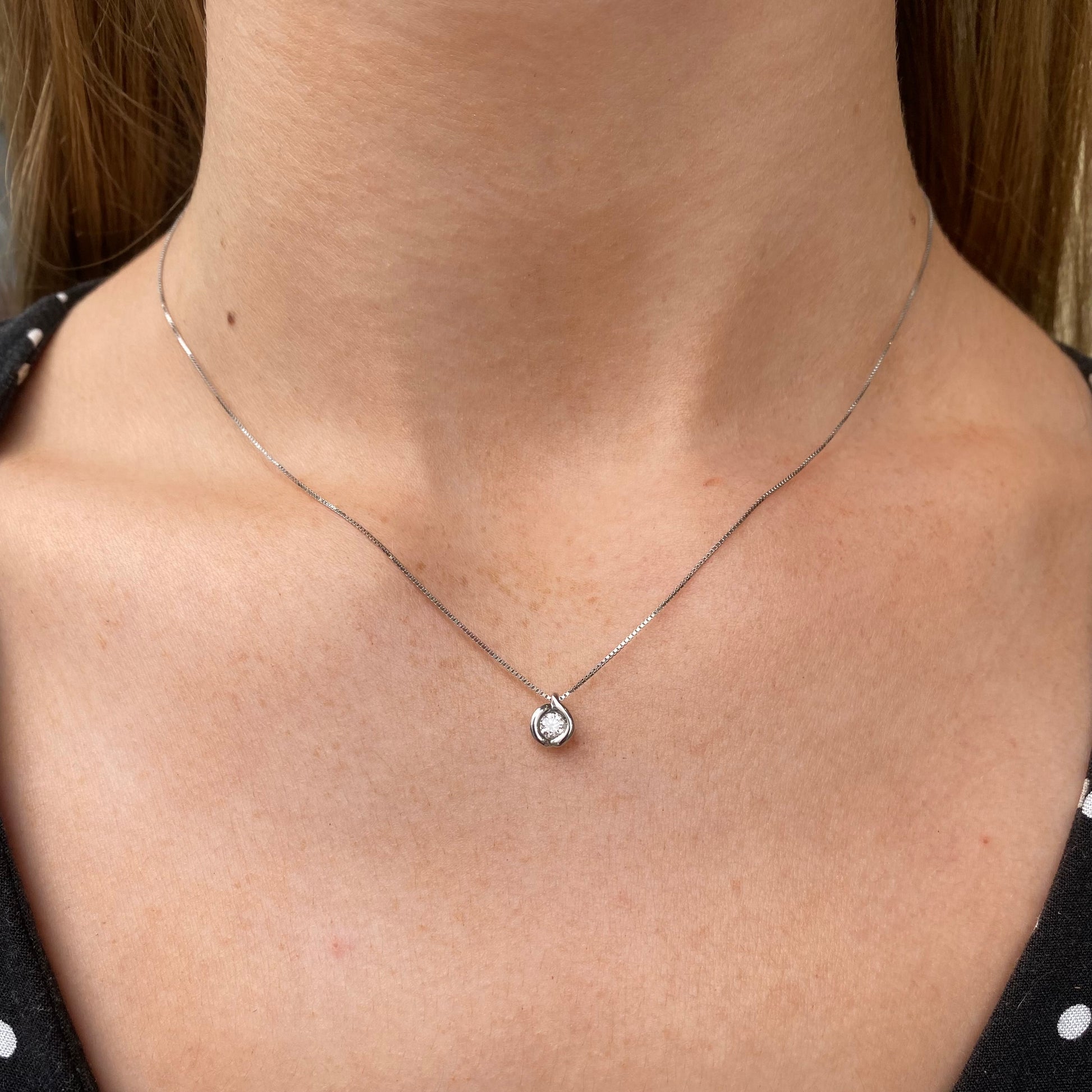 18ct White Gold Diamond Slider Necklace - John Ross Jewellers