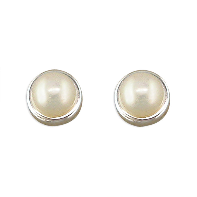 Silver Freshwater Pearl Stud Earrings | 7mm - John Ross Jewellers