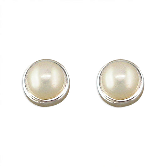 Silver Freshwater Pearl Stud Earrings | 7mm - John Ross Jewellers