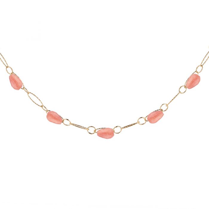 REBECCA Tulip - Pink & Gold Necklace - John Ross Jewellers