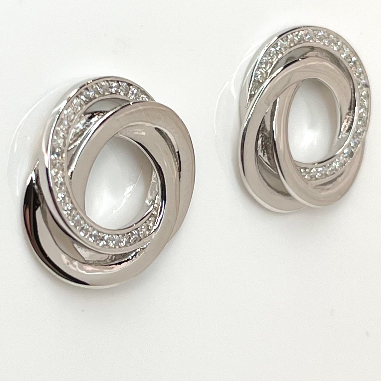 Silver CZ Trinity Knot Earrings - John Ross Jewellers