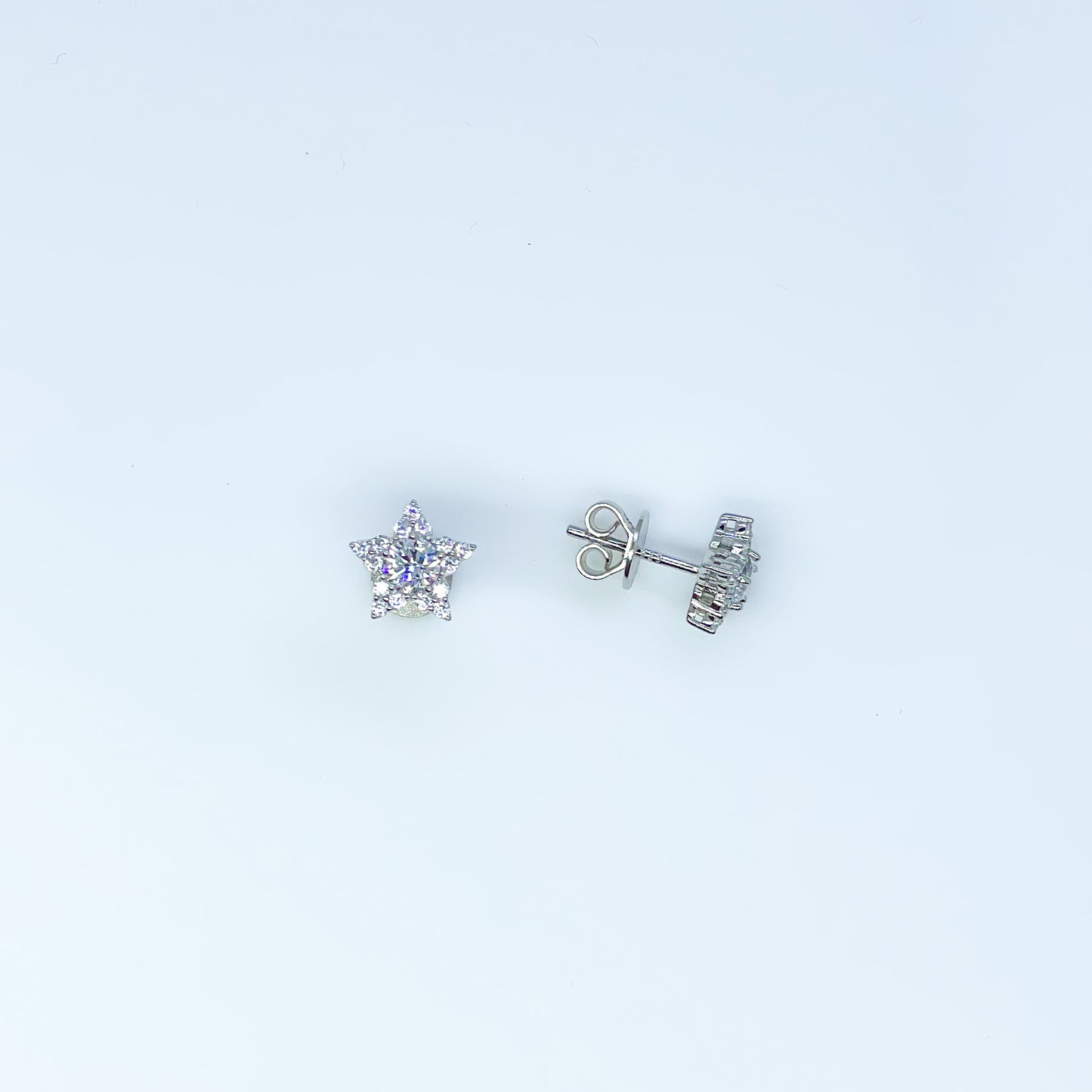 Silver Sparkling Star CZ Stud Earrings - John Ross Jewellers
