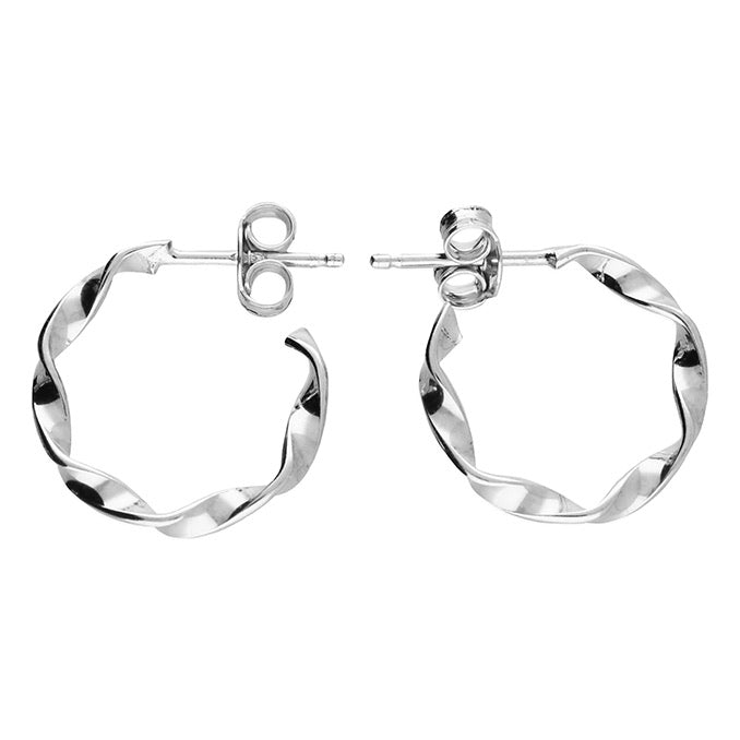 SUNSHINE Twist Hoop Earrings - Silver - John Ross Jewellers