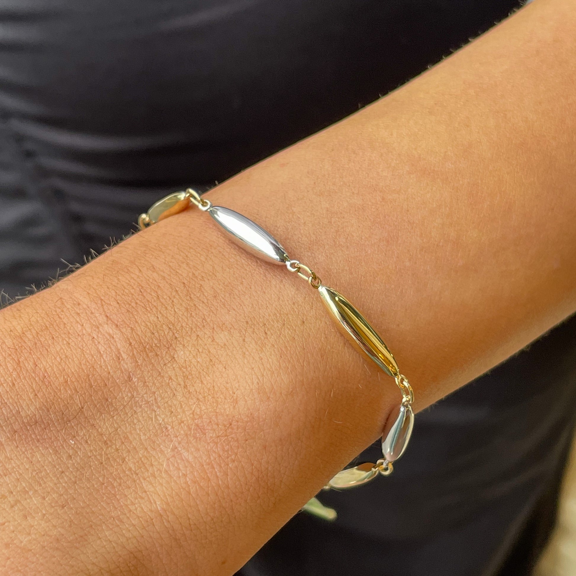 9ct Gold Two Tone Bracelet | Yellow & White Gold - John Ross Jewellers