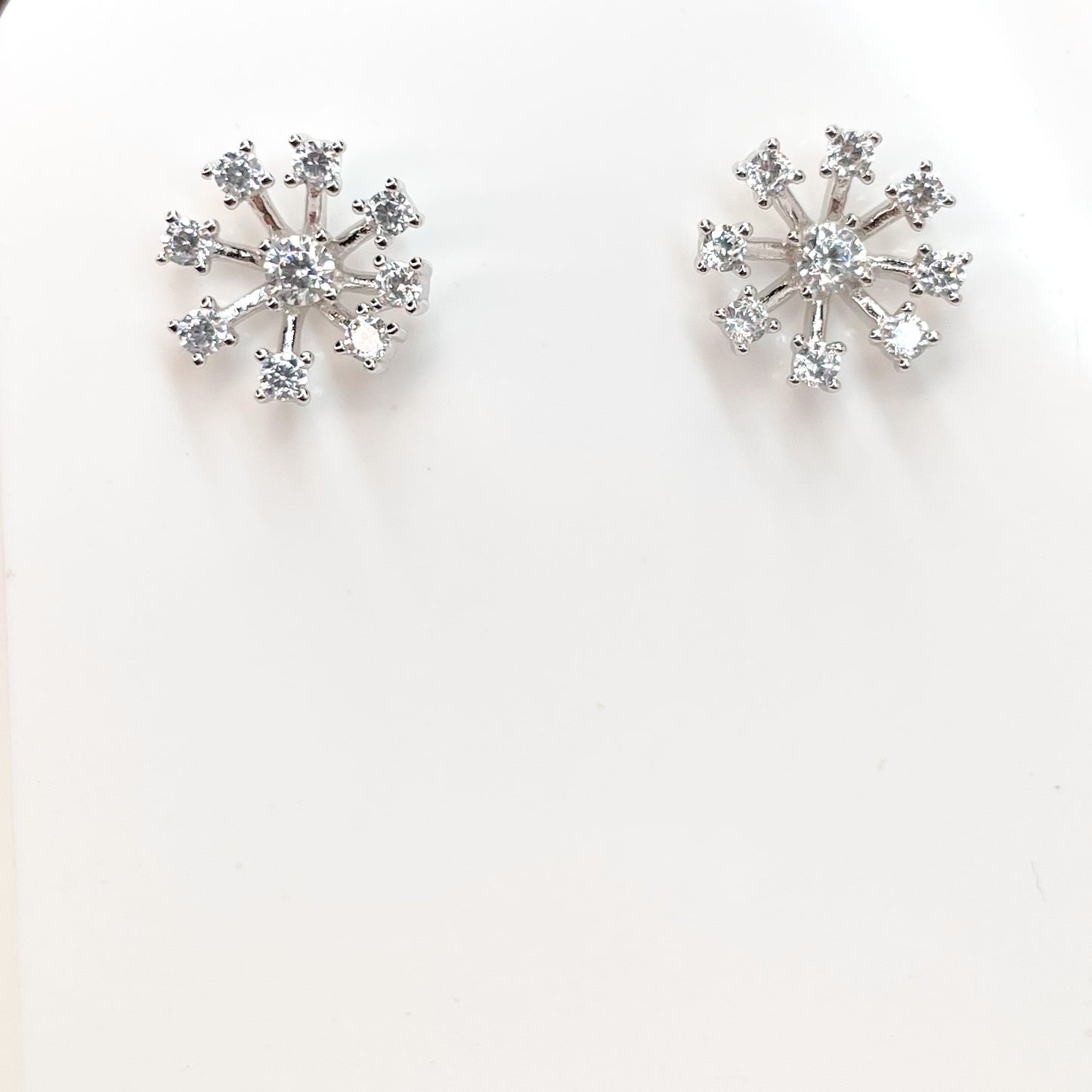 Silver CZ Burst Stud Earrings - John Ross Jewellers