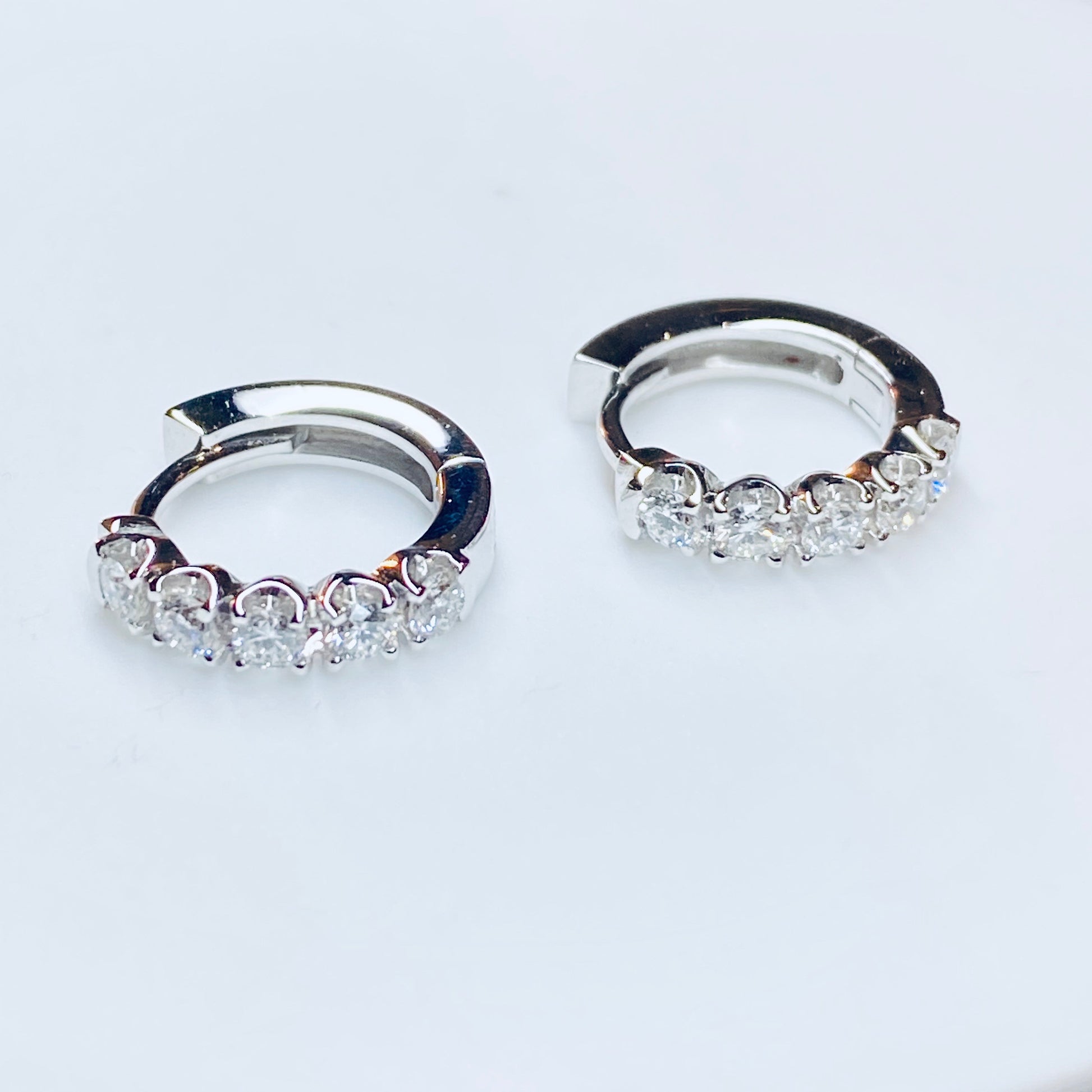 18ct White Gold Diamond Hoop Earrings - 0.45ct - John Ross Jewellers