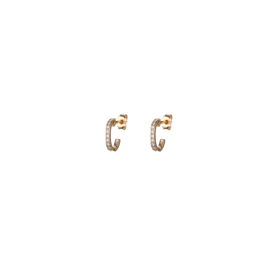 Sunshine Channel Set CZ Half Hoop Earrings | 10mm - John Ross Jewellers