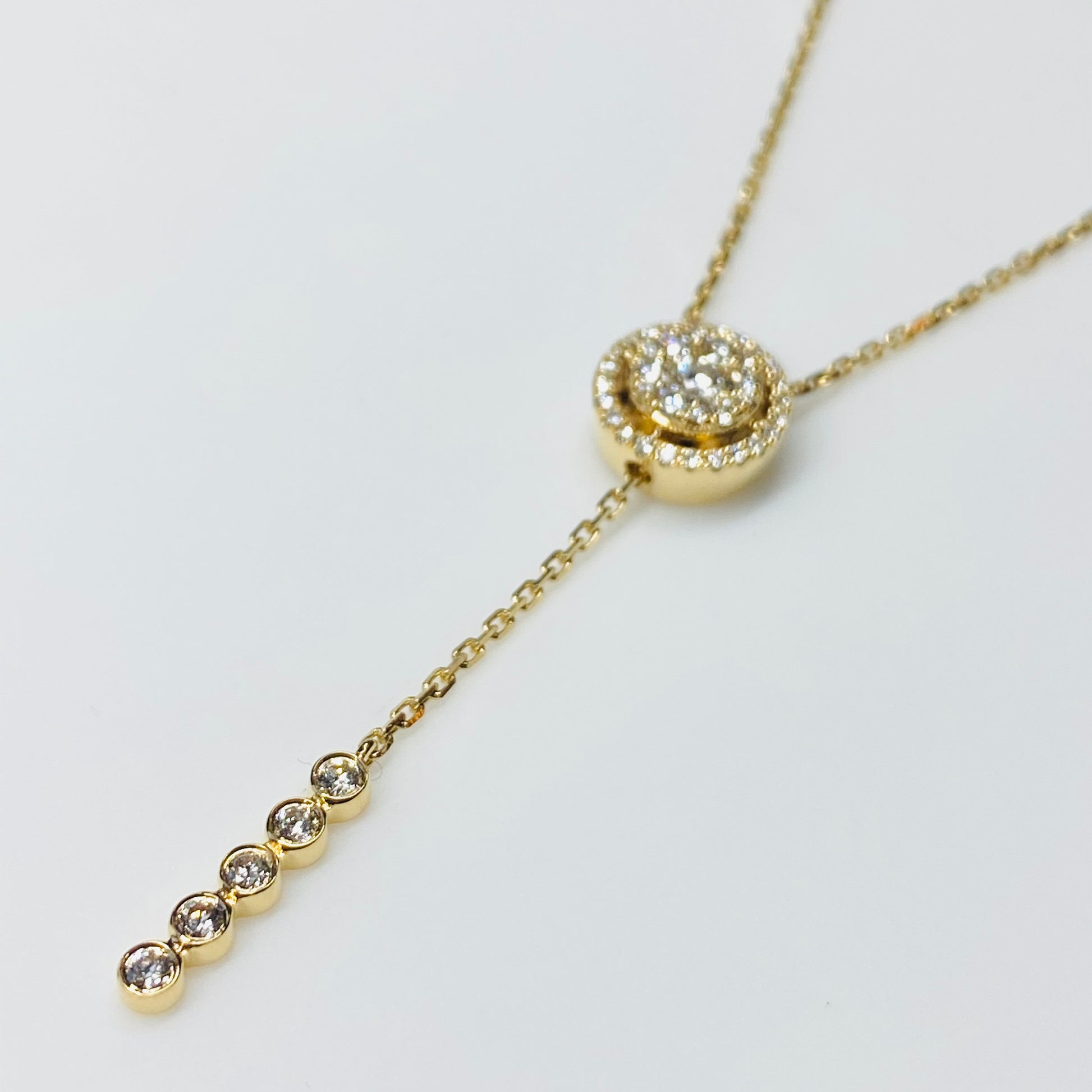 18ct Gold Diamond Lariat Necklace - John Ross Jewellers