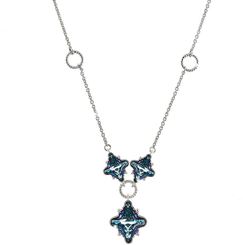 REBECCA London Three Crystals Short Necklace - John Ross Jewellers