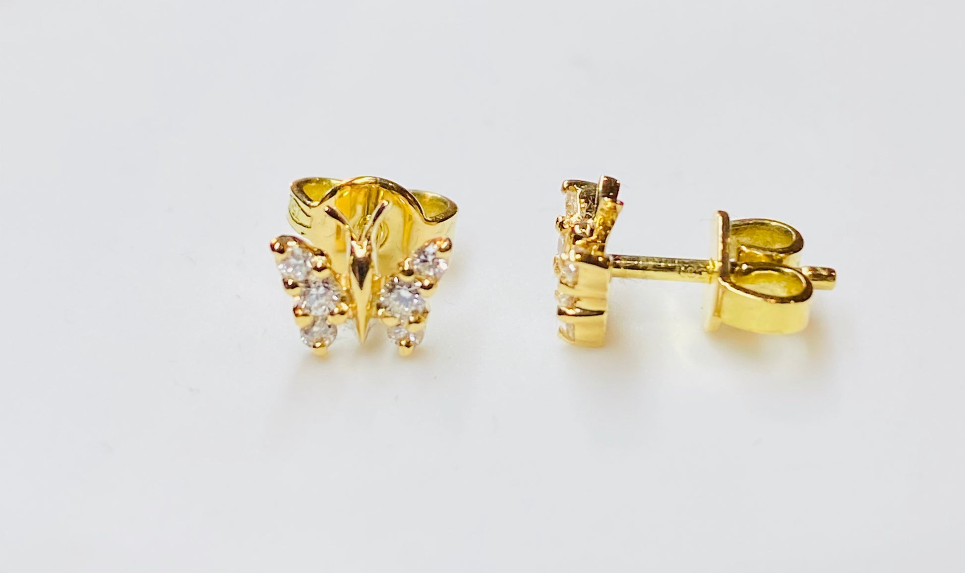 18ct Gold Diamond Butterfly Earrings - 0.19ct - John Ross Jewellers