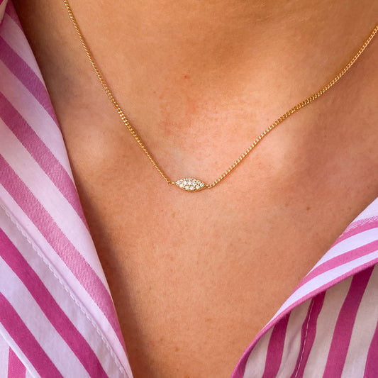 Sunshine Marquis Pavé CZ Bar Necklace - John Ross Jewellers