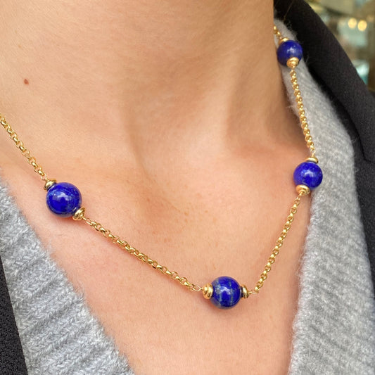 18ct Gold Lapis Lazuli Necklace - John Ross Jewellers