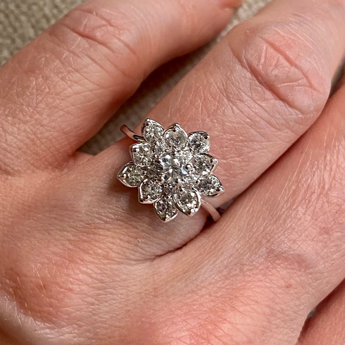 Silver CZ Blossom Ring - John Ross Jewellers