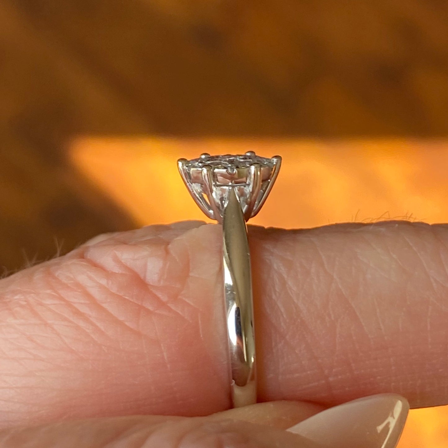 9ct White Gold Star Engagement Ring - John Ross Jewellers