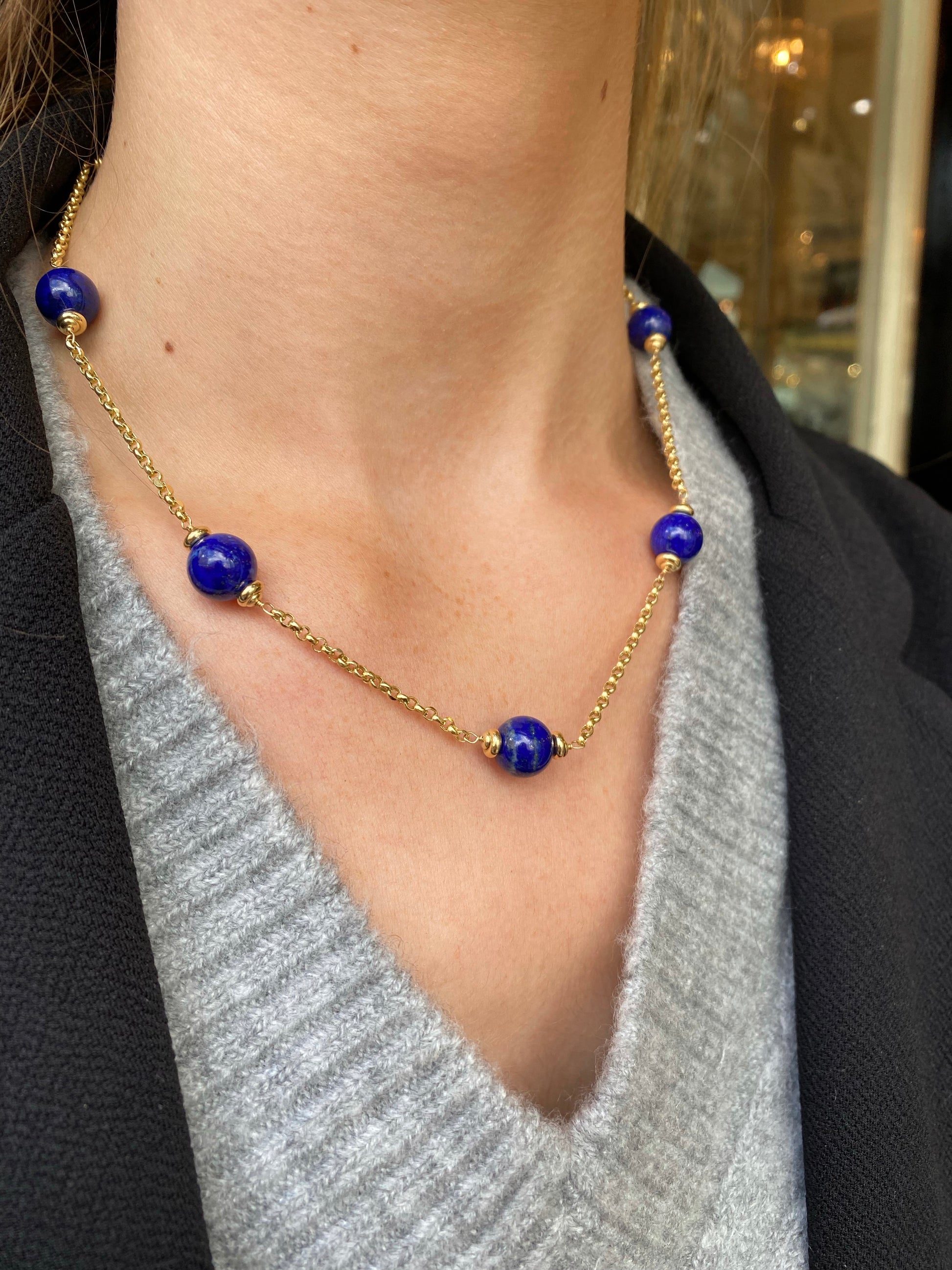 18ct Gold Lapis Lazuli Necklace John Ross Jewellers