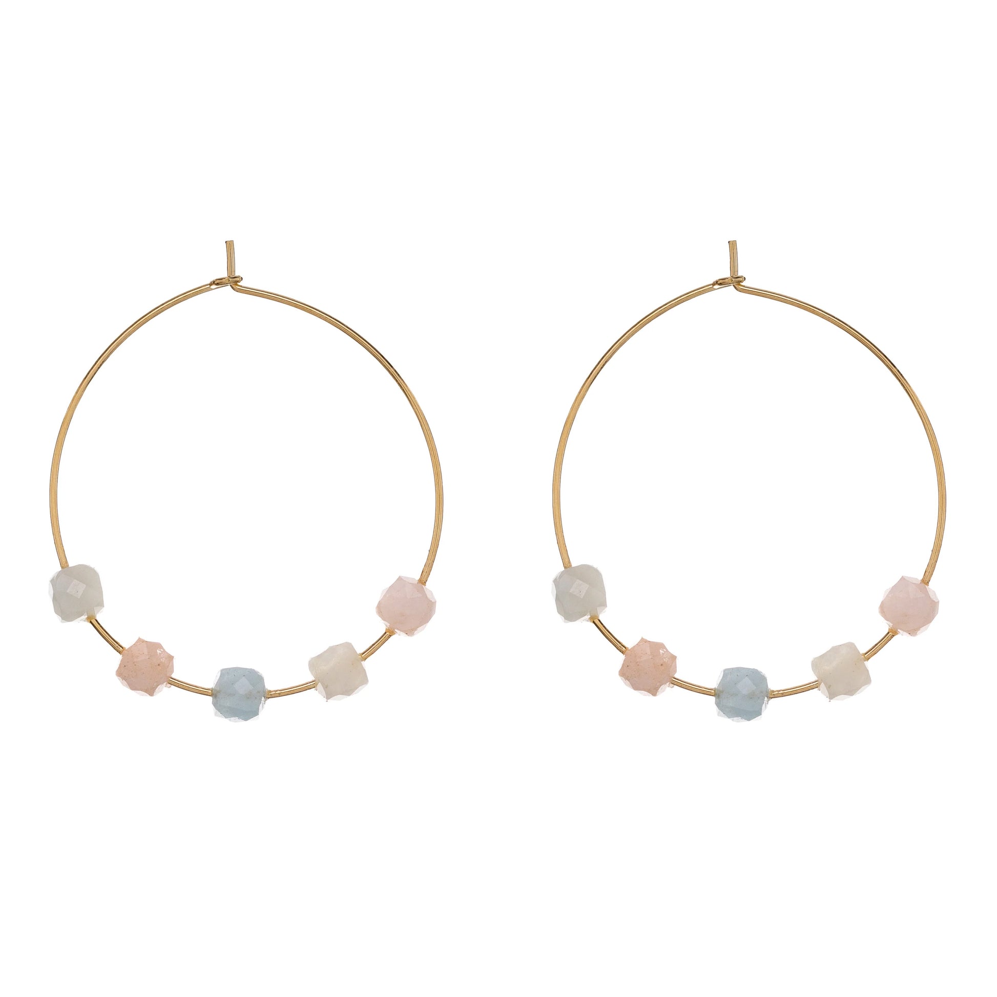 Sunshine Morganite Hoop Earrings | 30mm - John Ross Jewellers