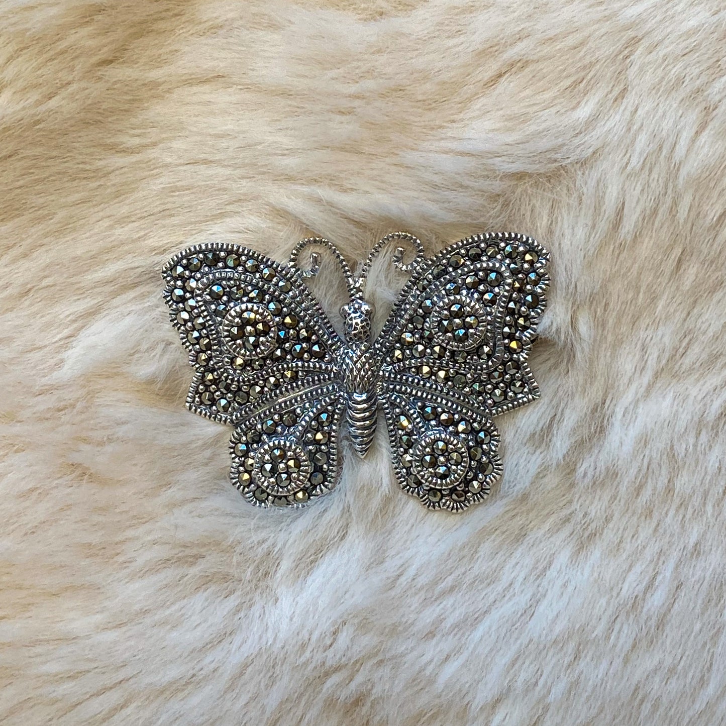 Silver Marcasite Butterfly Brooch - John Ross Jewellers