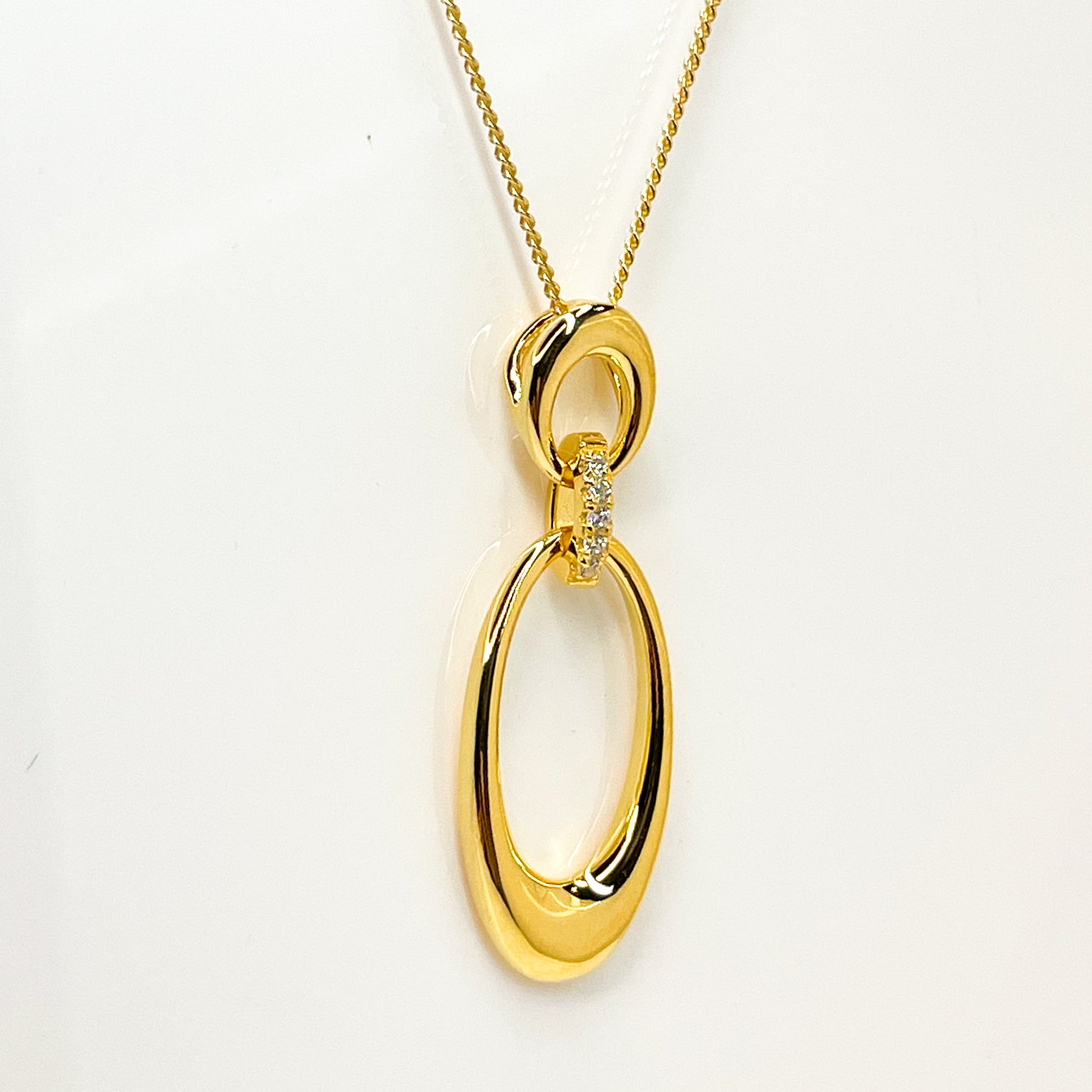 Sunshine Open Ovals & CZ Necklace - John Ross Jewellers