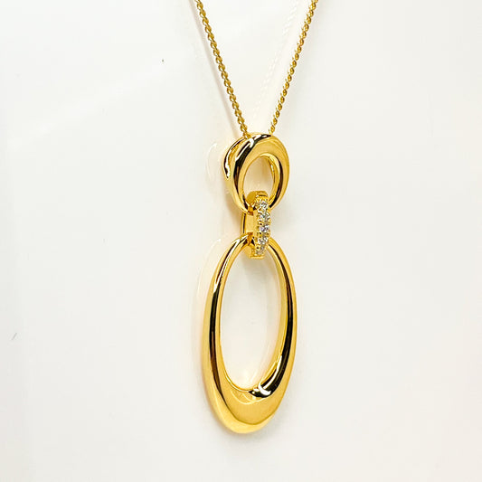 Sunshine Open Ovals & CZ Necklace - John Ross Jewellers