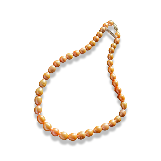 Apricot Cultured Freshwater Pearls | 9-10mm - John Ross Jewellers