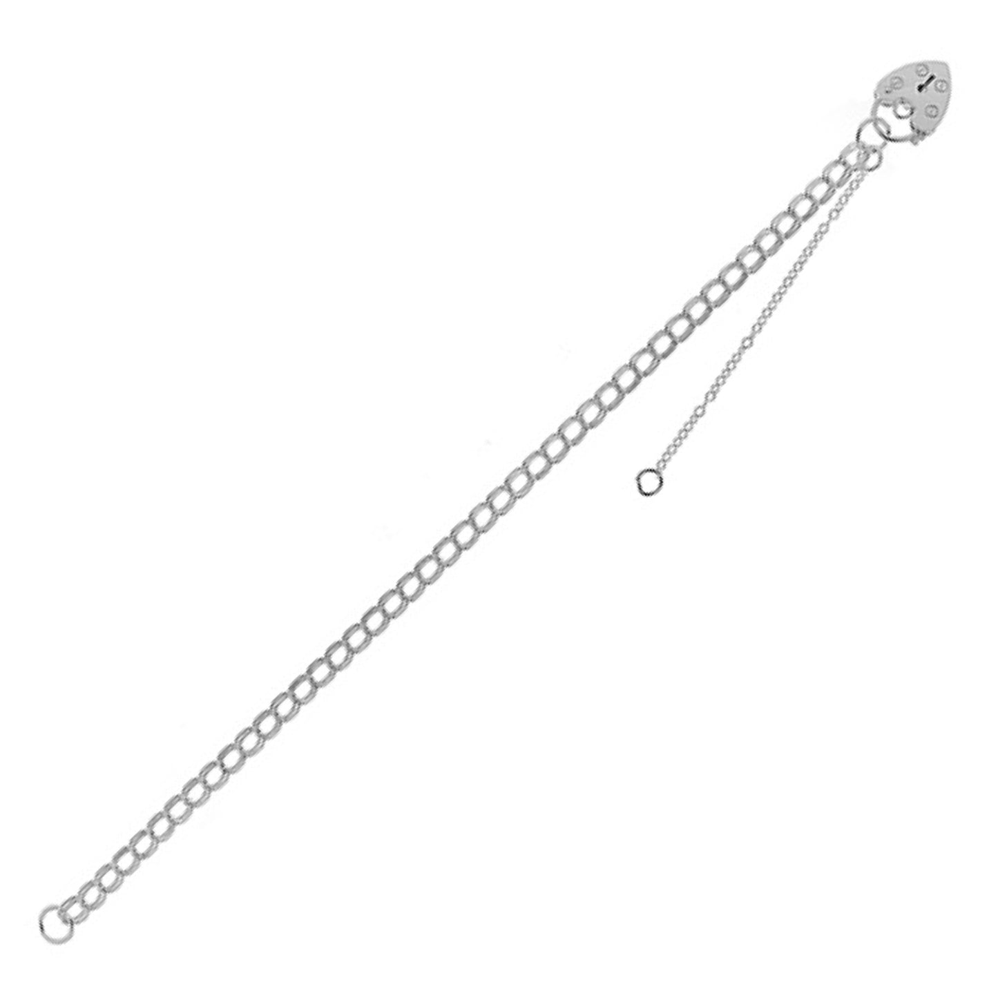 Silver Double Curb Link Charm Bracelet - John Ross Jewellers